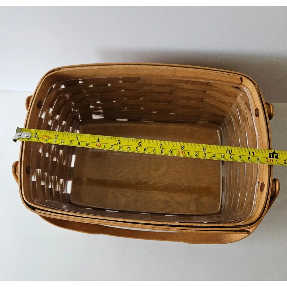 Longaberger Lunch Box Basket 12in w/ Swing Handles & Original Plastic Protector